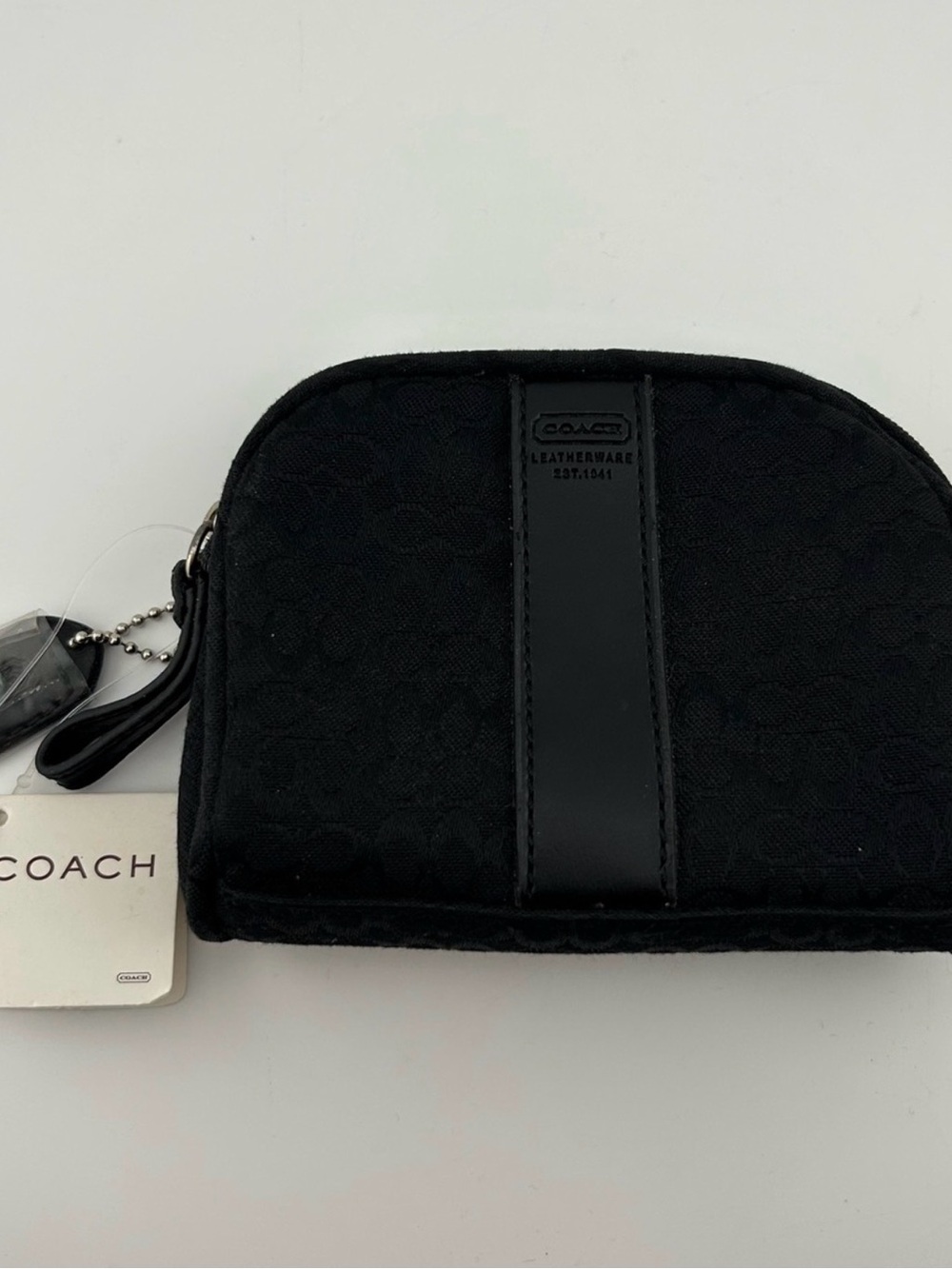 Coach Black Signature Pouch NWT